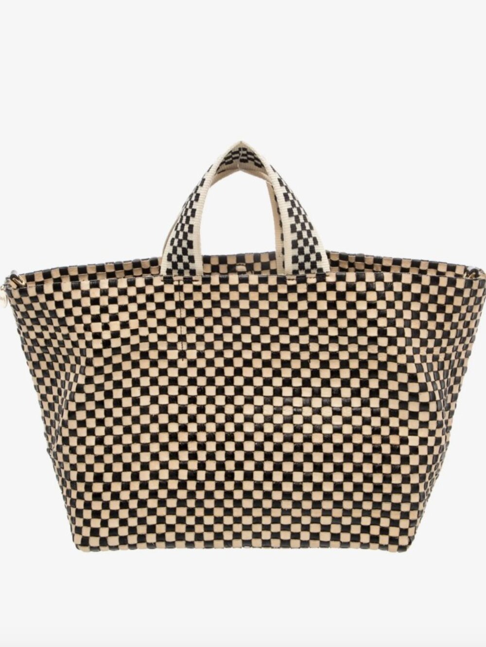 CLARE V Woven Checked Leather Tote - Picture 2 of 6